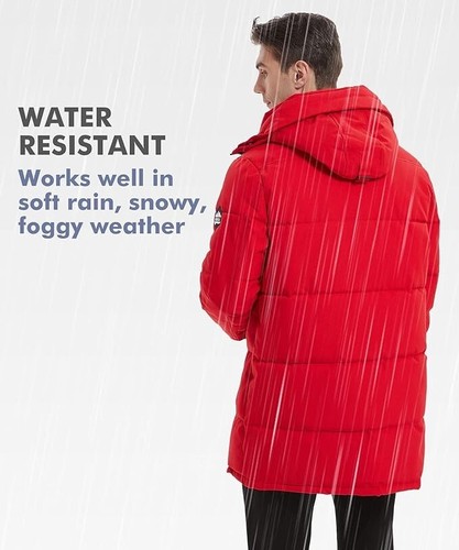 PUREMSX Winter Coat for Men, Warm Windproof Insulated Thick Outdoor Padded Parka - Picture 4 of 9