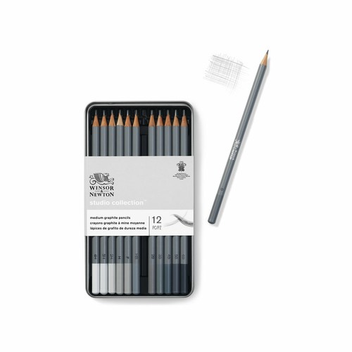 MATITE DA SCHIZZO PENCIL SKETCHING DISEGNO SET STUDIO WINSOR&NEWTON 12 MATITE - Foto 2 di 4