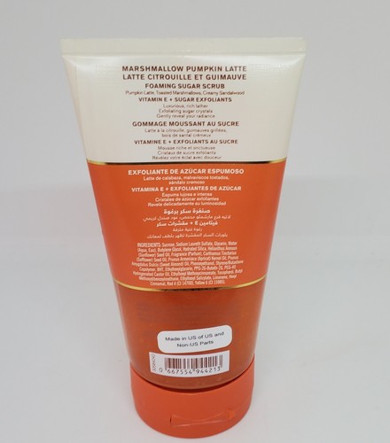 Bath and Body Works MARSHMALLOW PUMPKIN LATTE scrub corpo schiumogeno 8 once * NUOVO - Foto 2 di 3