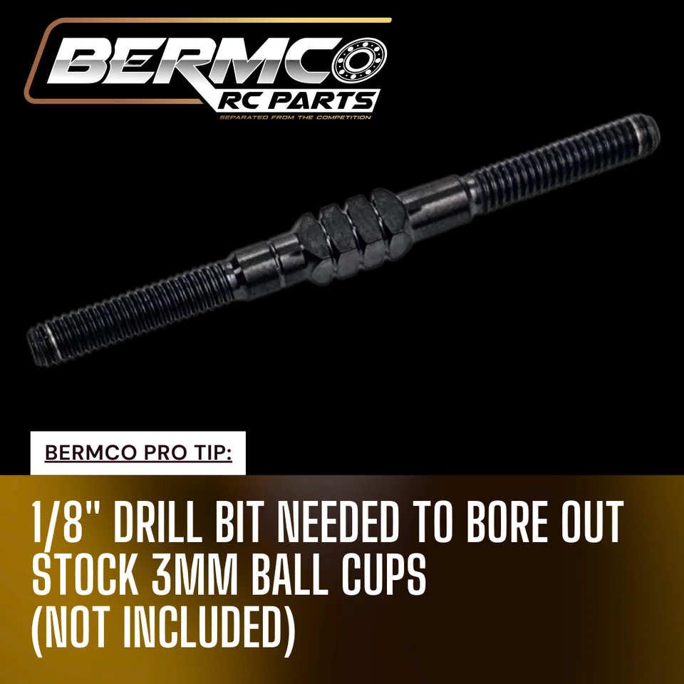 Bermco RC Parts BB Titanium Turnbuckle Kit 3.5mm Black LC Racing LC10B5 PTG-1 - Image 3 of 4