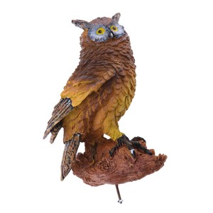 Vintage Multi Colored Resin Owl Garden Statue Indoor Outdoor Bird