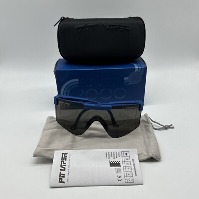 Pit Viper 2000 The Seaman Ballistic Safety Glasses Smoke Blue Frames