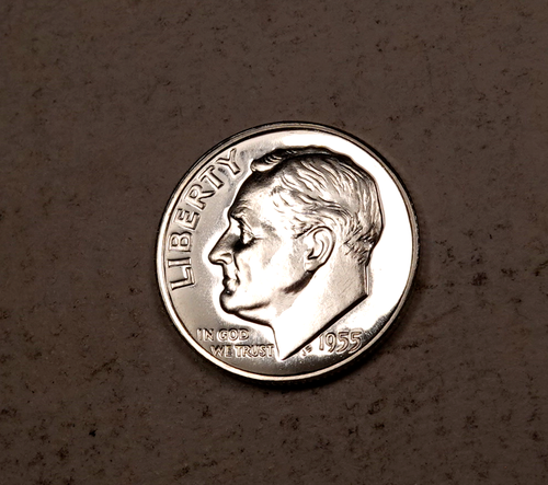 1955 Roosevelt Dime - Edelsteinfest - 90 % silber - #D166 - Bild 2 von 5