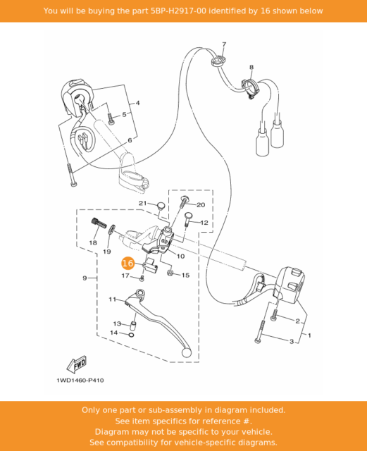 Yamaha 5BPH291700 Motorcycle Clutch Switch For R3 R25 MT25 Original
