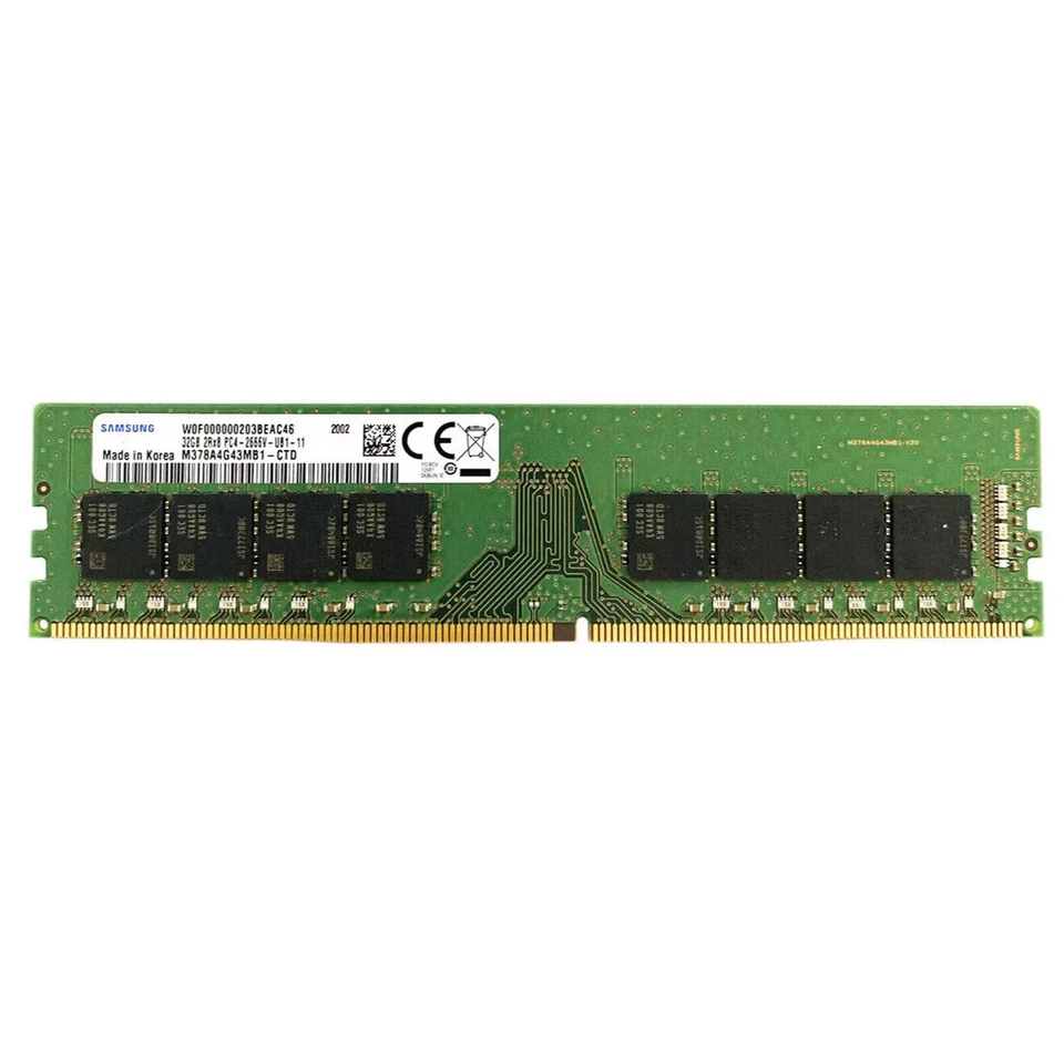 Samsung 128GB (4X32GB) DDR4 2666MHz PC4-21300 UDIMM Memory Ram M378A4G43MB1-CTD - Image 2 of 4