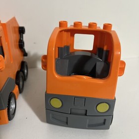 LEGO Duplo Orange Garbage Recycling Truck 5637 plus other truck and bricks