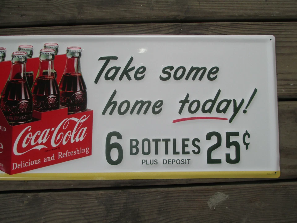 Coca-Cola Steel Retro Advertising Sign Sprite Boy Take Some Home Today 6 Pack - Image 4 of 4