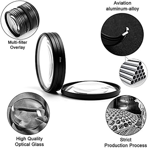 4in1 49/52/55/58/62/67/72/77mm +1+2+4+10 Close Up Macro Lens Aluminum Filter Kit - Picture 4 of 21