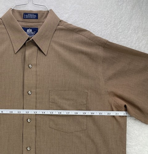 Stafford Herren Größe 16,5 X-Tall Langarm Knopfleiste Baumwollmischung Braun Hemd - Bild 6 von 7