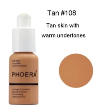 PHOERA Face Liquid Foundation Matte Foundation 62g Concealer Oil-control #108