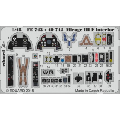 MW22 EDUARD 49742 MIRAGE III E 1/48 PE SET for KINETIC