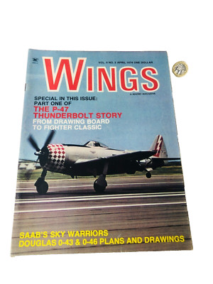Magazine Wings Aircraft Plane Mag April 1974 Vintage ra