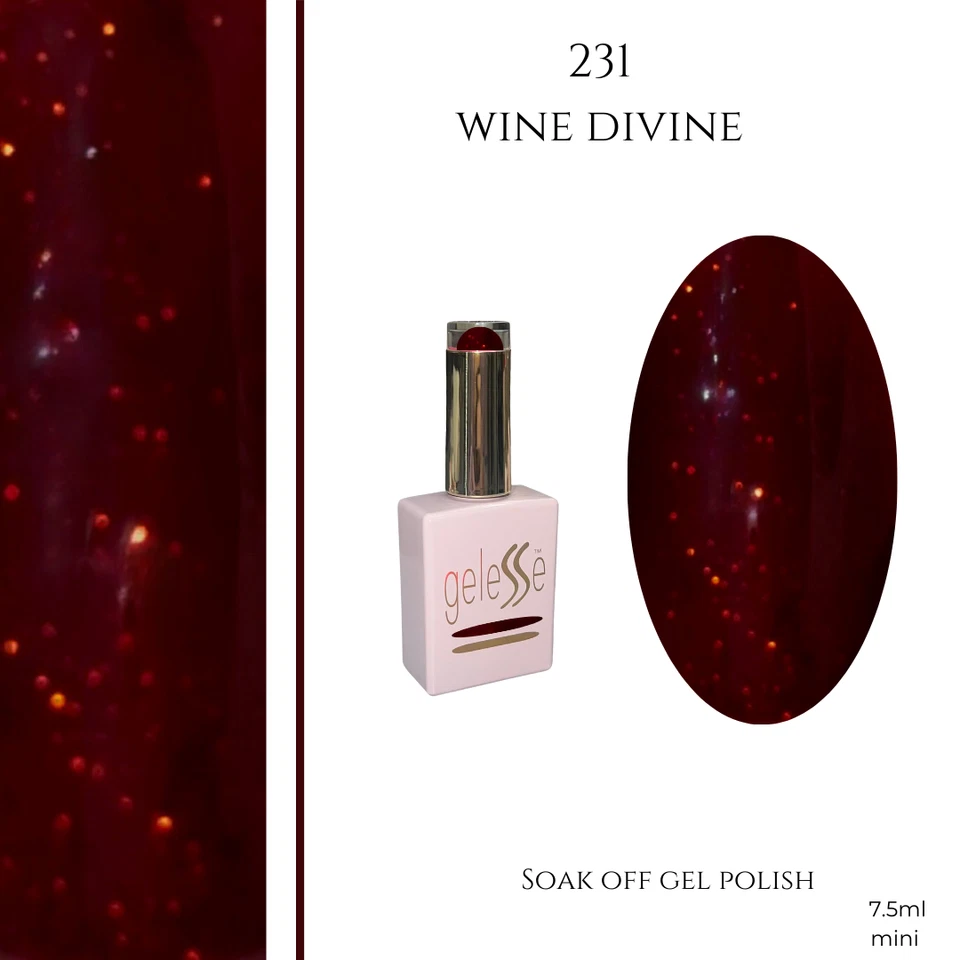 gel nail polish Dark red burgundy glitter sparkly geleSSe free delivery 🇬🇧