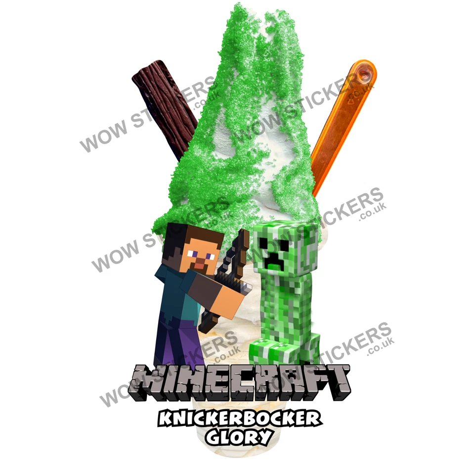 WOW Eiswagen Aufkleber Minecraft Knickerbocker Glory Eis Whippy Decals