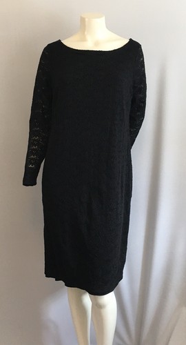 Isabel Maternity Lace Long Sleeve Dress Lined Stretch Bodycon Classic Black XL - Picture 5 of 13