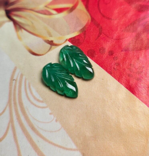 Natural Emerald Leaves Carving 4.42 ct Loose Untreated Natural Zambian Emerald - Picture 4 of 7