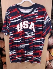 ADTN Sz XL American Dream Team Network Mens T-Shirt Red,white and Blue USA