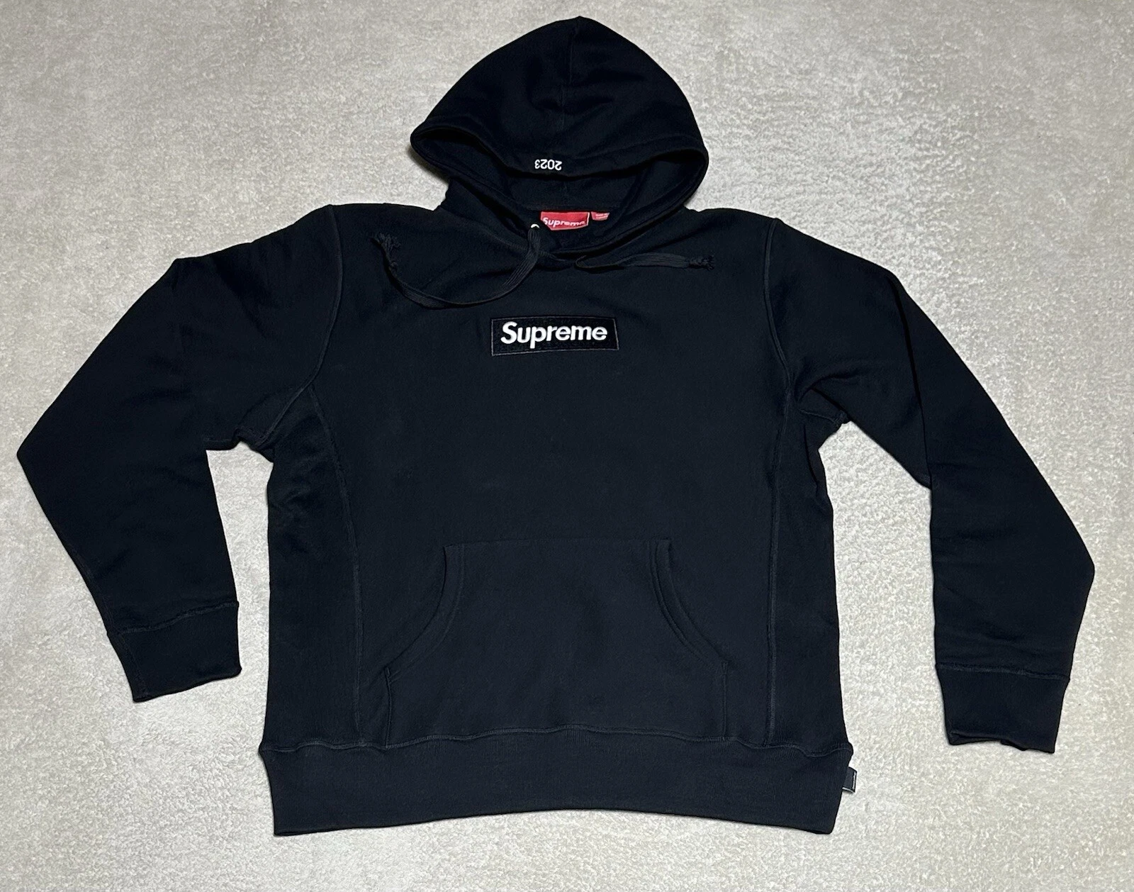 Sweat à capuche noir logo Supreme Box   Taille Medium Hoodie