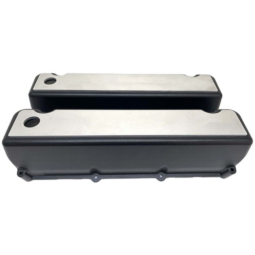 Ford Big Block 429/460 Tall Valve Covers - Raised Billet Top - Custom - Black - Picture 2 of 6