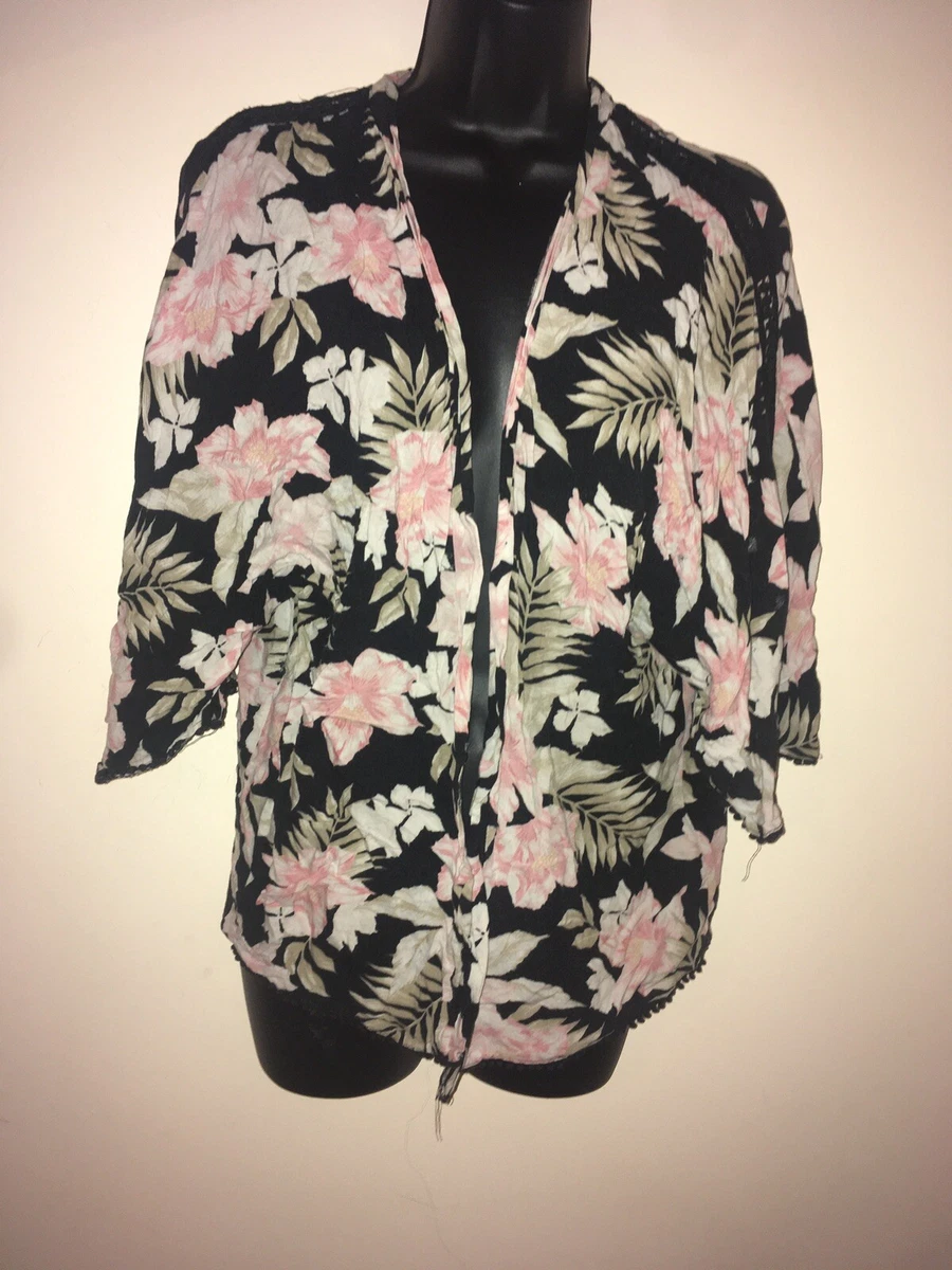 new look black floral cardigan size 8 eBay