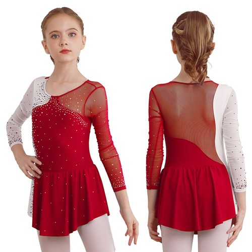 Abiti da pattinaggio su ghiaccio figura body ginnastica danza balletto giunture maglia paillettes bambina - Foto 74 di 162