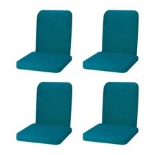 4 Pack Chair Seat Covers Rectangle Stretch Dining Covers for Home, Teal Blue