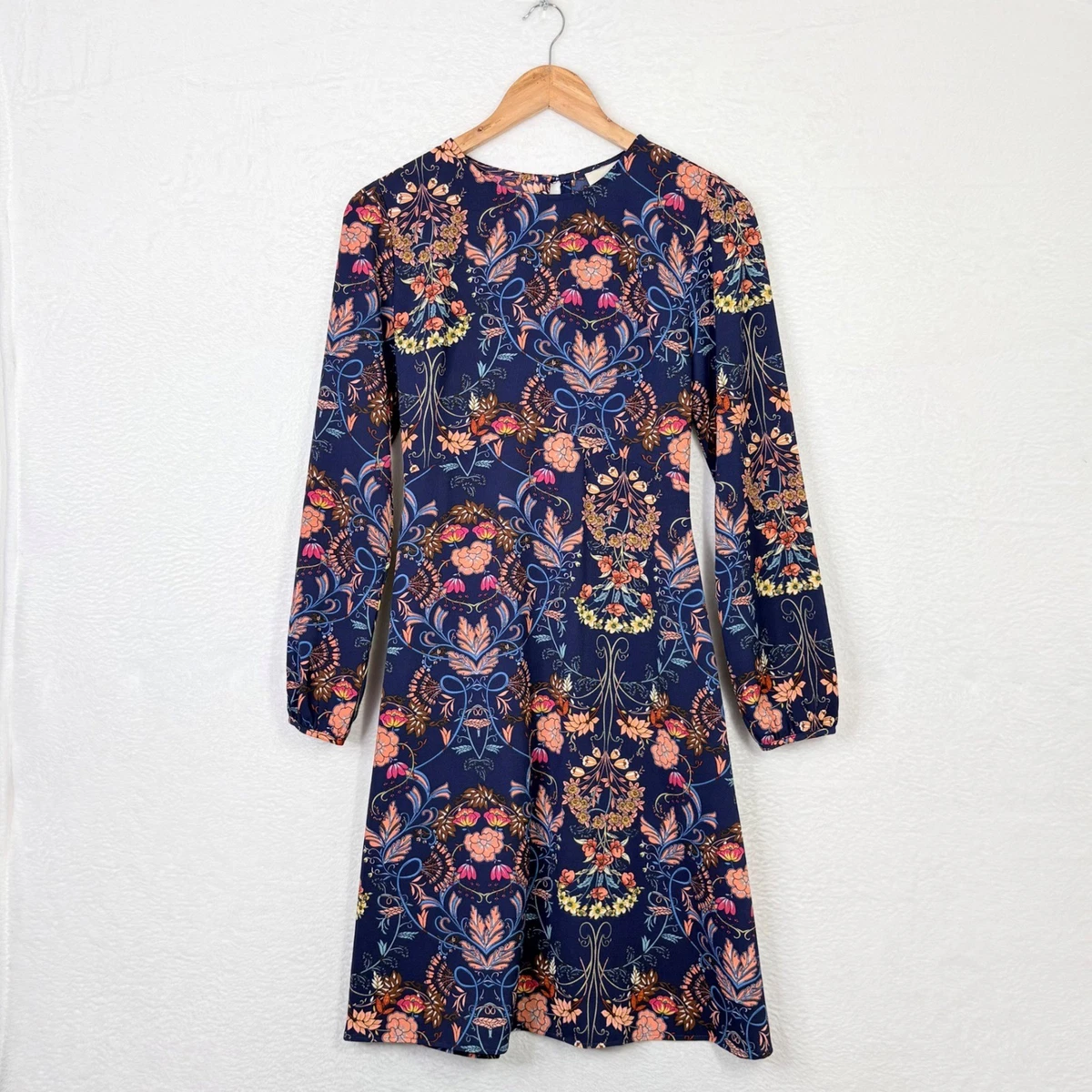 garden splendor navy blue floral print dress i madeline Garden Splendor Navy Blue Floral Print Dress