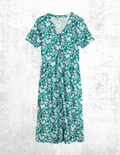 Womens Seasalt Sleeveless Cotton Jersey Button Up V Neck Loch Dress River Floral