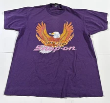 Vintage Snap-On Tools 1920 Single Stitch Tee L Screen Stars Best Tag Purple