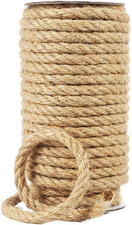 Natural Jute Twine, 8MM X 50FT Jute Rope Roll, Heavy Duty Thick Twine for Cat Sc