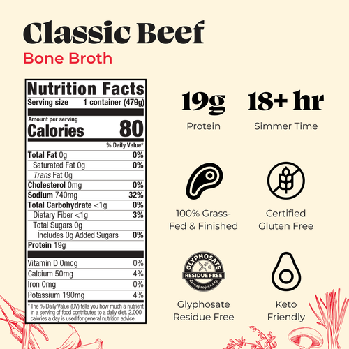 Kettle & Fire Beef Bone Broth  16.9oz Gluten-Free Shelf Stable - Picture 3 of 9