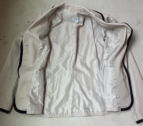 Merona Damen Blazer Beige Schwarz Gefüttert Einreiher Größe 12 - Bild 5 von 8