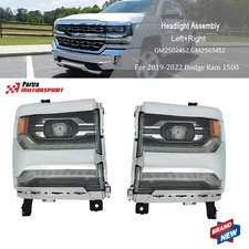 Left+Right Pair For Silverado 1500 2016 2017 2018 Frame Chrome LED Headlights