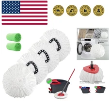 4 Pack Spin Mop Replacement Heads Microfiber Mop Refills Replace Heads Safe f...