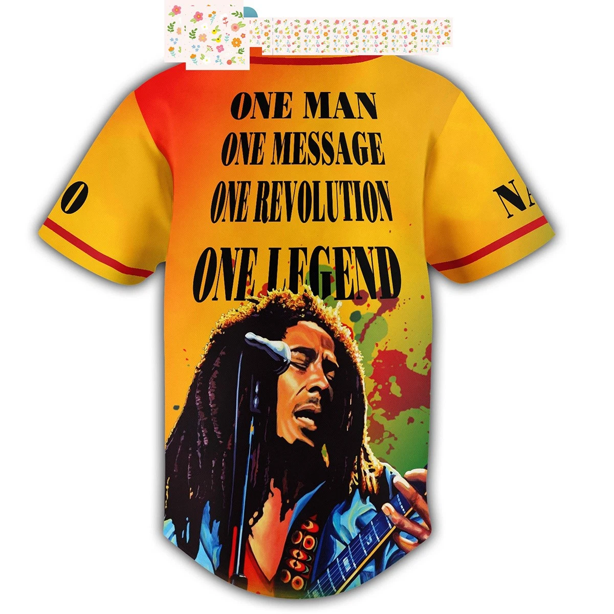 Bob Marley One Message Personalized Baseball Jersey