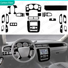 32Pcs Gloss Piano Black Interior Dash Trim Kits For Silverado/Tahoe/Sierra 07-13