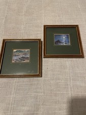 2 x Vintage Nigel Hallard Cornwall Landscape Prints – Framed British Seaside