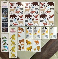 Lot of MRS. GROSSMAN'S Exotic Wildlife Stickers: Lions, Tigers, Woodland Animals