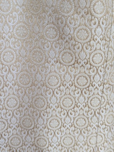 Talbots Pure Silk Tank Size 8 Beige White Silk Jacquard Quiet Luxuary Neutral - Picture 2 of 9
