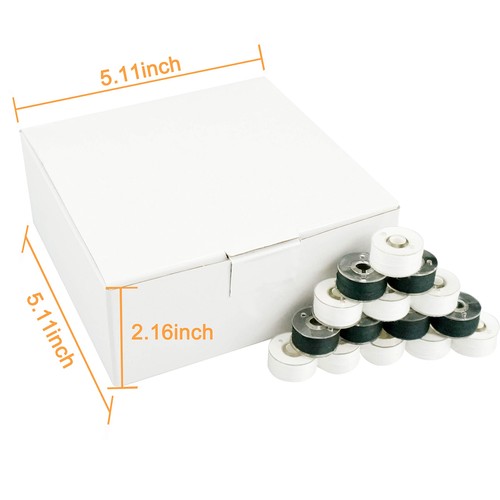 New brothread 144pcs 96White + 48Black 60S/290WT Prewound Bobbin Thread Plast... - Picture 2 of 6