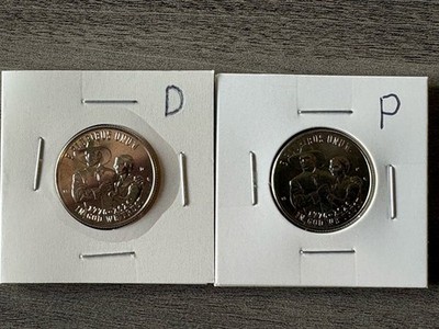 1776-2026 P D Semi-Quincentennial Mayflower Compact Quarters Two Coins