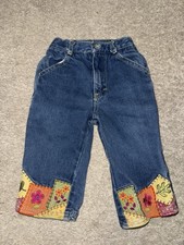 Girls Denim Jeans Size 12 Mos Embroidered Patches