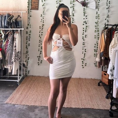 outcast white lace dress Naya Mini Dress White