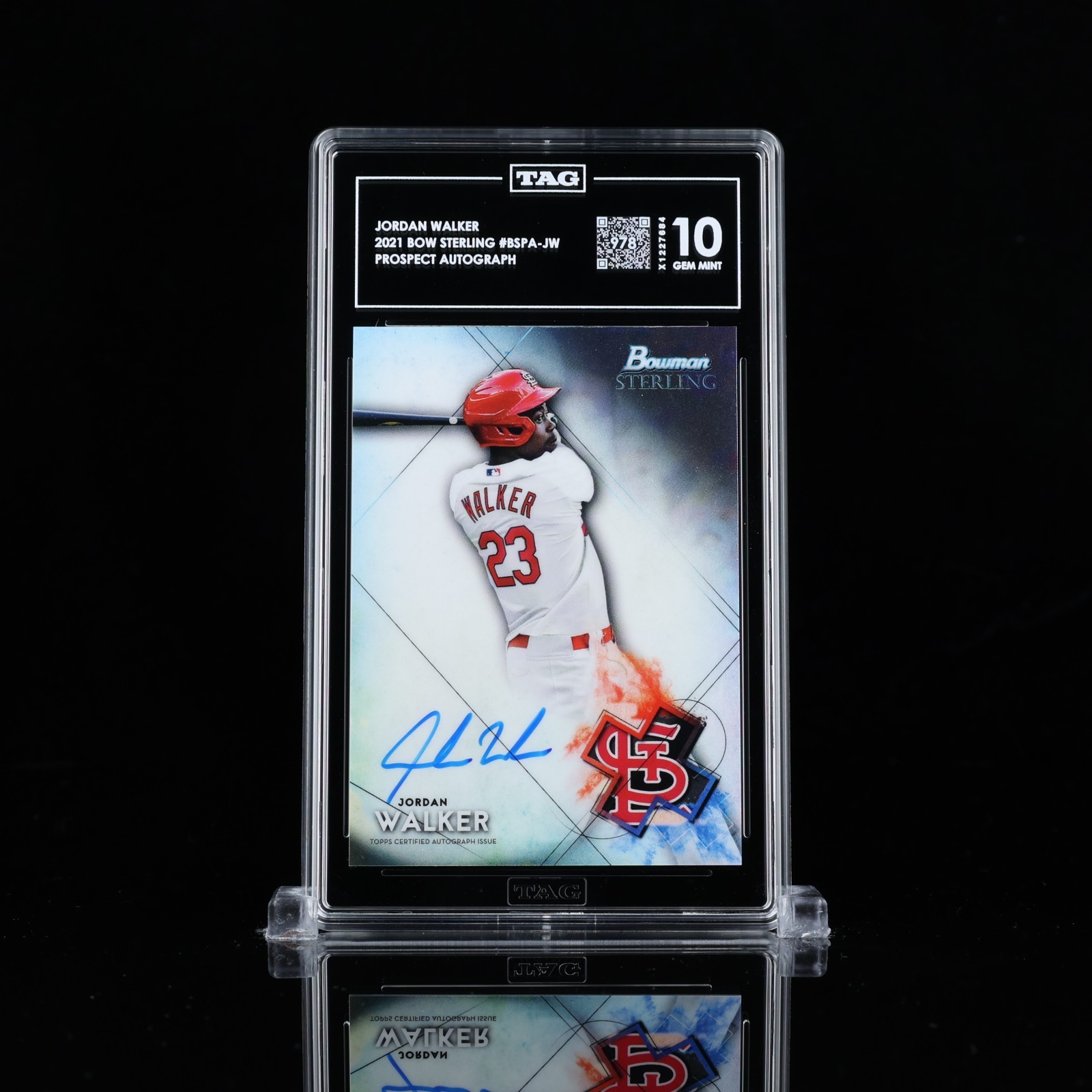 2021 Bowman Sterling Prospect Autographs Jordan Walker #BSPA-JW St. Louis Cards