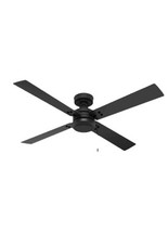 Hunter 52-Inch Key Biscayne Outdoor Ceiling Fan Hunter Midnight Prairie 52 in. Indoor/Outdoor Matte Black Standard Ceiling Fan
