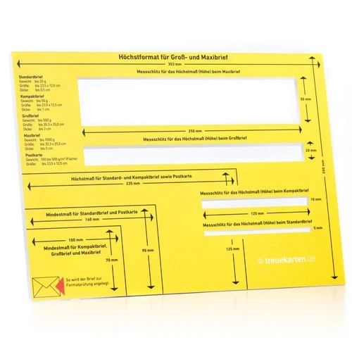 Briefschablone Hartschaumplatte 5 mm Postschablone Formatschablone