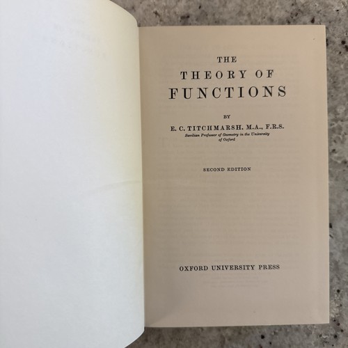 Vintage 1964 Theory of Functions by Titchmarsh HCDJVG - Picture 9 of 24