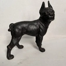 Vintage Cast Iron Boston Terrier Dog Door Stop 10 Inch Tall 7.9lbs