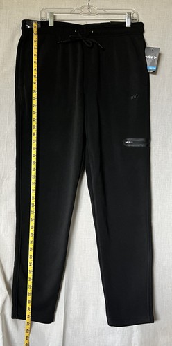 Men’s Mitre Black Jogger Zip Hip Pocket Fitness Gym Workout Sweat Pants Sz L - Picture 2 of 7
