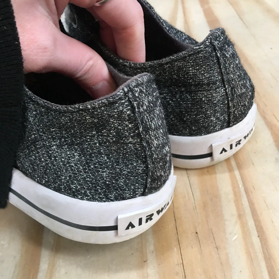 Airwalk Zapatos Juveniles 4 Tenis Tela Plateada Con Cordones Parte Superior Baja Informal Comodidad Foto 3 de 4